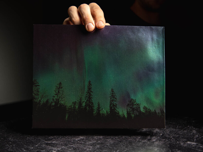 Envelope detail of northern lights texture and trees