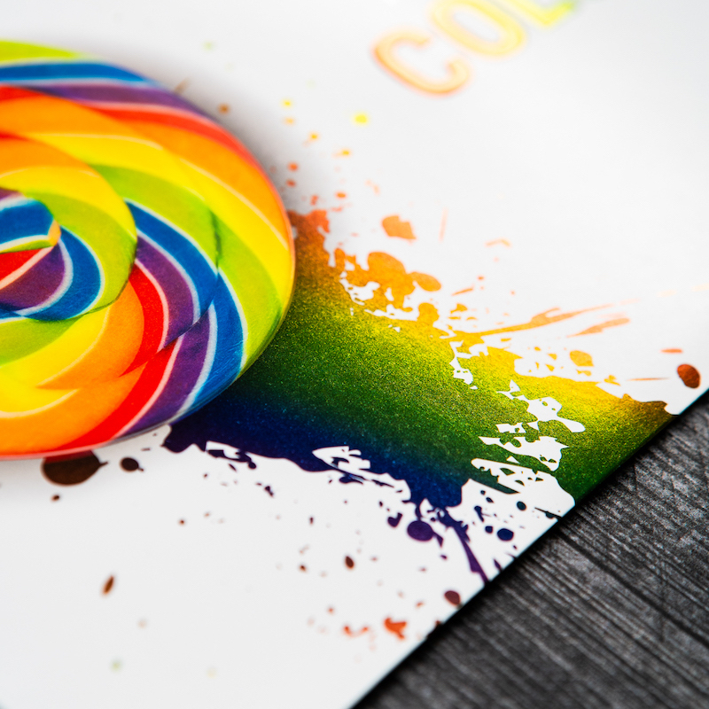 Rainbow Lollipop on White Envelope